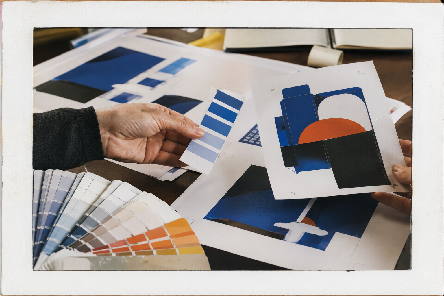 Printed color proofs and packaging artwork under review